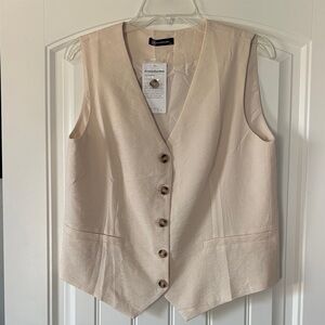 Beige Button-Down Vest by Christopher & Banks